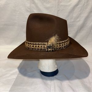 Vintage Resistol Stagecoach Brown Felt Cowboy Hat Long Oval  Size 7 3/8